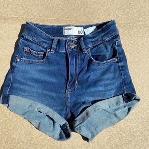 GARAGE high rise jean shorts
